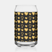 Luxury Black Gold Foil Hearts  Blikvorm Glas (Links)
