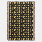 Luxury Black Gold Foil Hearts  Deken (Voorkant Verticaal)