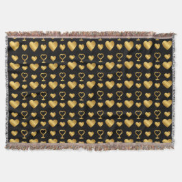 Luxury Black Gold Foil Hearts  Deken