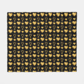 Luxury Black Gold Foil Hearts  Fleece Deken (Voorkant (Horizontaal))