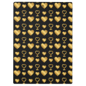 Luxury  Black Gold Foil Hearts  Klembord (Achterkant)