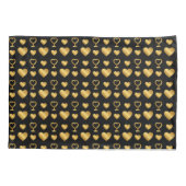 Luxury Black Gold Foil Hearts  Kussensloop (Achterkant)