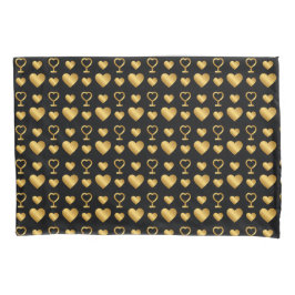 Luxury Black Gold Foil Hearts  Kussensloop