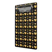 Luxury  Black Gold Foil Hearts  Mini Klembord (Angled2)