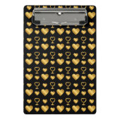 Luxury  Black Gold Foil Hearts  Mini Klembord (Voorkant)