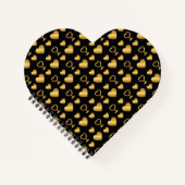Luxury  Black Gold Foil Hearts  Notitieboek (Voorkant)