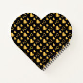 Luxury  Black Gold Foil Hearts  Notitieboek (Achterkant)