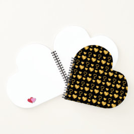 Luxury  Black Gold Foil Hearts  Notitieboek