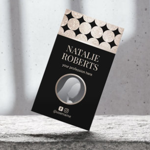Luxury Black & Gold Geometric Salon & SPA foto Visitekaartje
