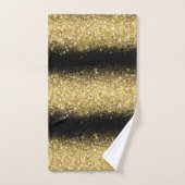 Luxury Black Gold Glitter Bad Handdoek (Handdoek)