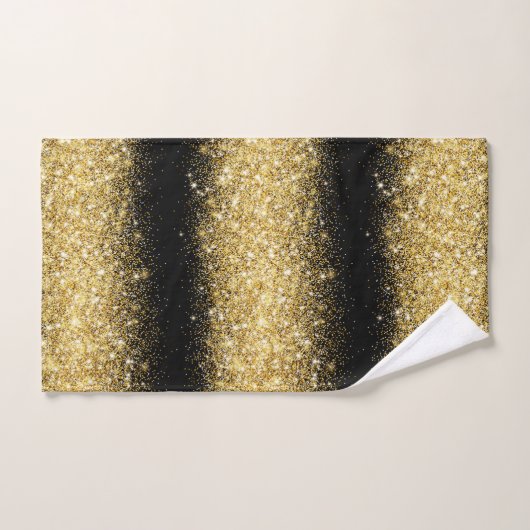 Luxury Black Gold Glitter Bad Handdoek (Handdoek)