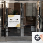 Luxury Black & Gold Glitter Eyelash-Logo marmer Raamsticker (Kantoordeur)