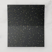 Luxury Black Gold Glitter Floral Afstuderen Plaatskaartje (Binnenkant ongevouwen)