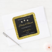 Luxury Black Gold Glitter Product Labels diamanten (Envelop)