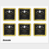 Luxury Black Gold Glitter-productlabels met Logo Vierkante Sticker (Vel)