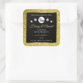 Luxury Black Gold Glitter-productlabels met Logo Vierkante Sticker (Tas)