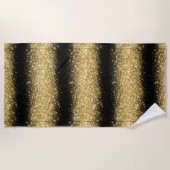 Luxury Black Gold Glitter Strandlaken (Voorkant)