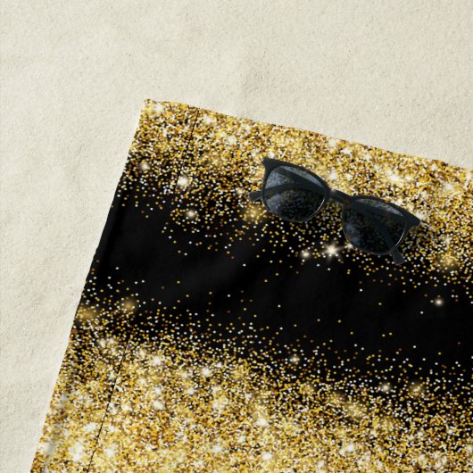Luxury Black Gold Glitter Strandlaken (In situ)
