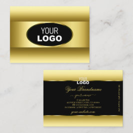 Luxury Black Gold gradiënt Logo Golden Oval Lijst Visitekaartje