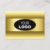 Luxury Black Gold gradiënt Logo Golden Oval Lijst Visitekaartje (Voorkant)