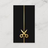 Luxury Black & Gold Hairstylist Scissors Logo Visitekaartje (Voorkant)