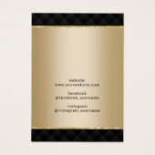 Luxury Black & Gold Jewelry Earring Display Visitekaartje (Achterkant)