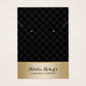 Luxury Black & Gold Jewelry Earring Display Visitekaartje (Voorkant)