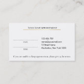 Luxury Black & Gold Makeup Appointment Card Afsprakenkaartje (Achterkant)