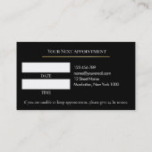 Luxury Black & Gold Makeup Appointment Card Afsprakenkaartje (Achterkant)