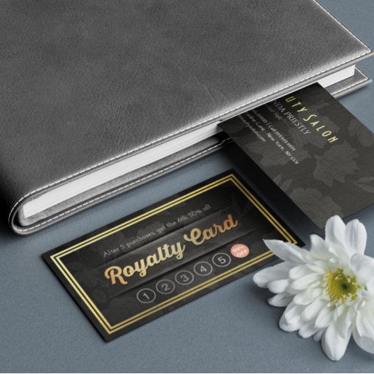 Luxury Black Gold Makeup Beauty Hair Salon Loyalty
