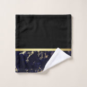 Luxury Black Gold Marble Monogrammed Bad Handdoek (Wasdoekje)