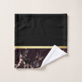 Luxury Black Gold Marble Monogrammed Bad Handdoek (Wasdoekje)