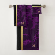 Luxury Black Gold Marble Monogrammed