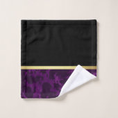 Luxury Black Gold Marble Monogrammed Bad Handdoek (Wasdoekje)