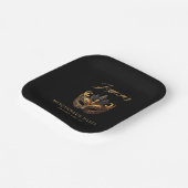 Luxury Black Gold Mask Theme Party Papieren Bordje (Gebogen)