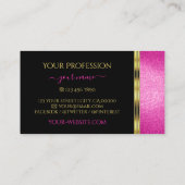 Luxury Black Gold met roze glitter Modern Royal Visitekaartje (Achterkant)