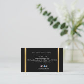 Luxury Black & Gold Minimalist Business Card Visitekaartje (Staand voorkant)