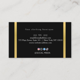Luxury Black & Gold Minimalist Business Card Visitekaartje