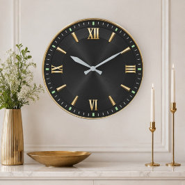 Luxury Black & Gold Modern Minimalist Grote Klok
