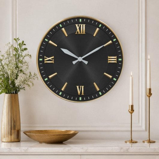 Luxury Black & Gold Modern Minimalist Grote Klok