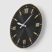 Luxury Black & Gold Modern Minimalist Grote Klok (Hoek)