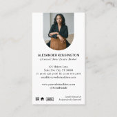 Luxury Black Gold Monogram Key Real Estate Agent Visitekaartje (Achterkant)