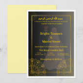 Luxury Black & Gold Muslim Wedding Invite Kaart (Voorkant / Achterkant)
