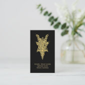 Luxury Black & Gold Mystical Amulets Ritual Candle Visitekaartje (Staand voorkant)