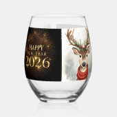 Luxury black gold new year Wine glass Wijnglas Zonder Voet (Voorkant)