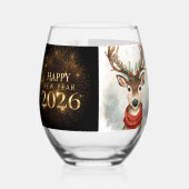 Luxury black gold new year Wine glass Wijnglas Zonder Voet (Achterkant)