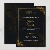 Luxury Black & Gold Ornate Muslim Islamic Wedding  Kaart (Voorkant / Achterkant)