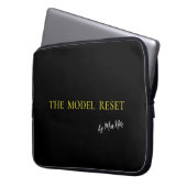 Luxury Black & Gold Parisian Chic Laptop Sleeve -  (Voorkant Links)