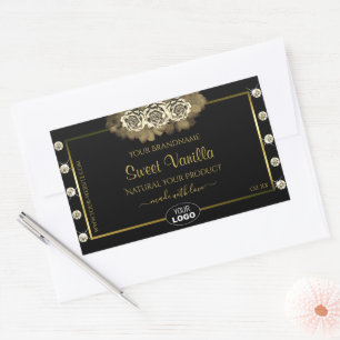 Luxury Black Gold Product Labels Rozen juwelen Log