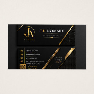 Luxury Black & Gold Professional Business Card Visitekaartje